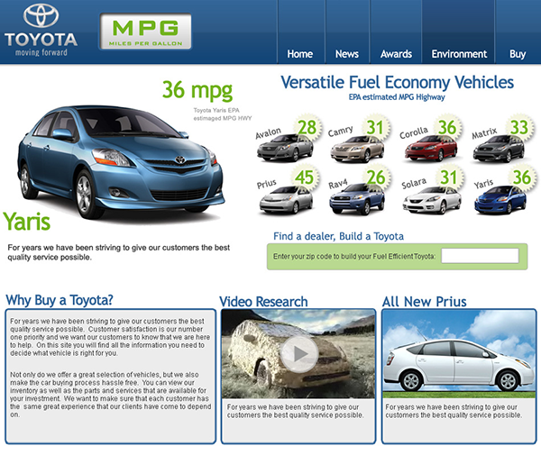 Buy a Toyota MPG Campaign